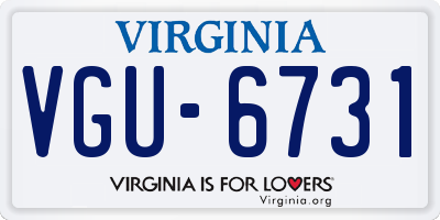 VA license plate VGU6731