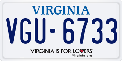 VA license plate VGU6733