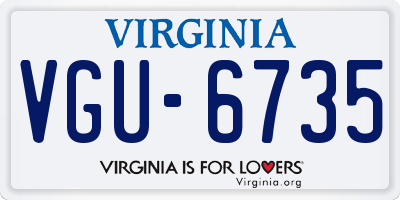 VA license plate VGU6735
