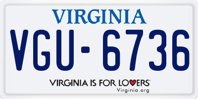 VA license plate VGU6736