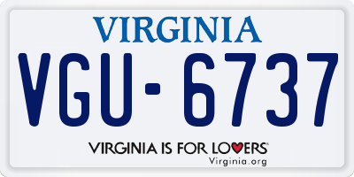 VA license plate VGU6737