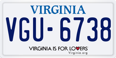 VA license plate VGU6738