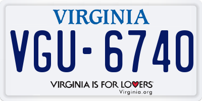 VA license plate VGU6740