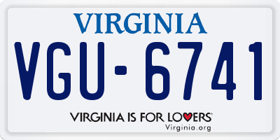 VA license plate VGU6741