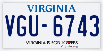 VA license plate VGU6743