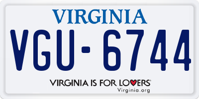 VA license plate VGU6744
