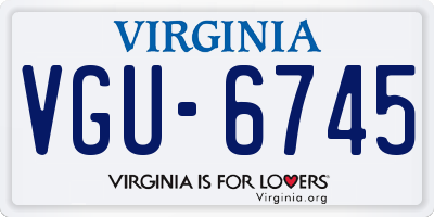 VA license plate VGU6745