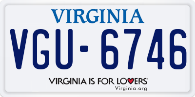VA license plate VGU6746