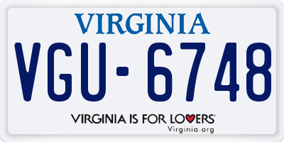 VA license plate VGU6748