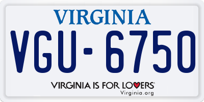 VA license plate VGU6750