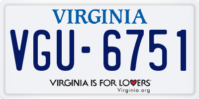 VA license plate VGU6751