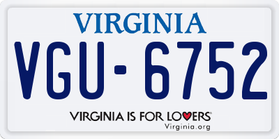 VA license plate VGU6752