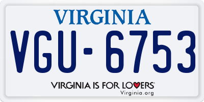 VA license plate VGU6753