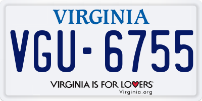 VA license plate VGU6755