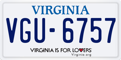 VA license plate VGU6757