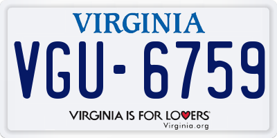 VA license plate VGU6759