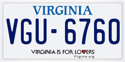 VA license plate VGU6760