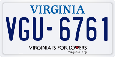 VA license plate VGU6761