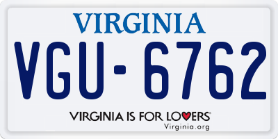 VA license plate VGU6762