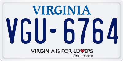 VA license plate VGU6764