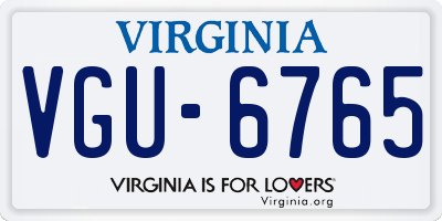 VA license plate VGU6765