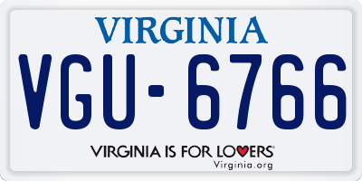 VA license plate VGU6766