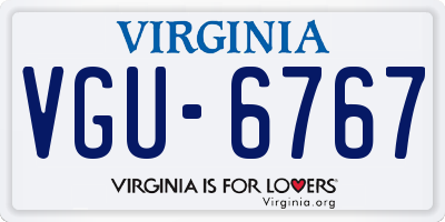 VA license plate VGU6767
