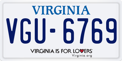 VA license plate VGU6769