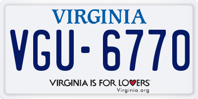 VA license plate VGU6770