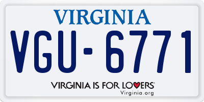 VA license plate VGU6771