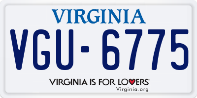 VA license plate VGU6775
