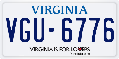 VA license plate VGU6776