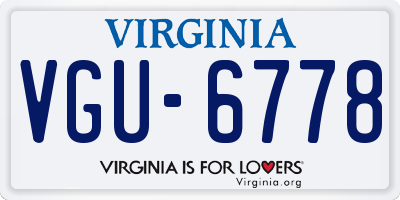 VA license plate VGU6778