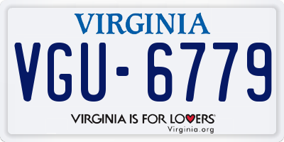 VA license plate VGU6779