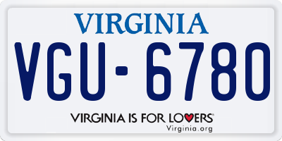VA license plate VGU6780