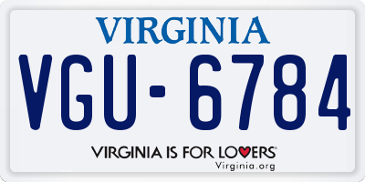 VA license plate VGU6784
