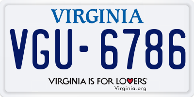 VA license plate VGU6786