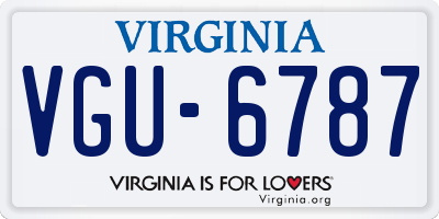 VA license plate VGU6787