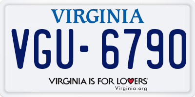 VA license plate VGU6790