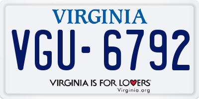 VA license plate VGU6792
