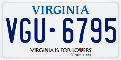 VA license plate VGU6795