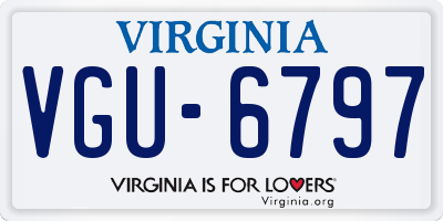 VA license plate VGU6797