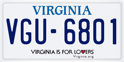 VA license plate VGU6801
