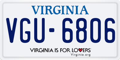 VA license plate VGU6806