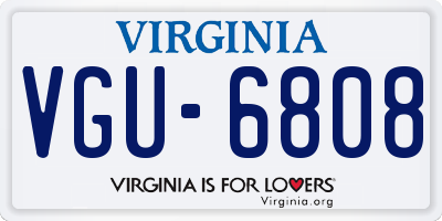 VA license plate VGU6808