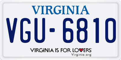VA license plate VGU6810