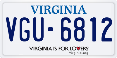 VA license plate VGU6812