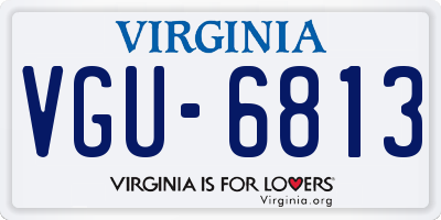 VA license plate VGU6813
