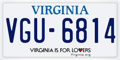 VA license plate VGU6814