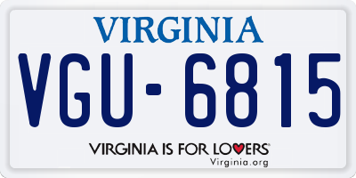 VA license plate VGU6815